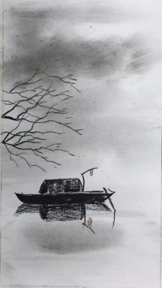 30秒教你轻松学会画乌篷船#素描#零基础学画画