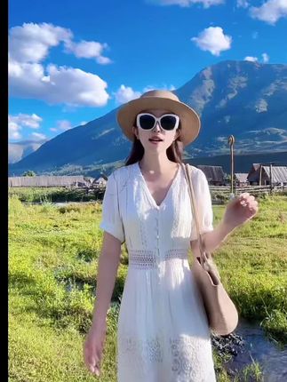 2025新款夏季刺绣通勤常规连衣裙设计感拼接温柔法式蕾丝气质#好物推荐🔥 #连衣裙 #爆款热卖中