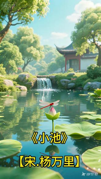 《小池》宋.杨万里#古诗配画 #幼儿启蒙教育 #古画会唱歌 #儿童朗读每天必读 #中华好诗词