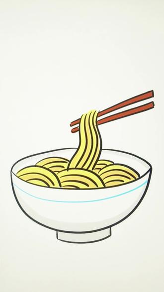 简单画一碗面条#简笔画#画画教程#学画画