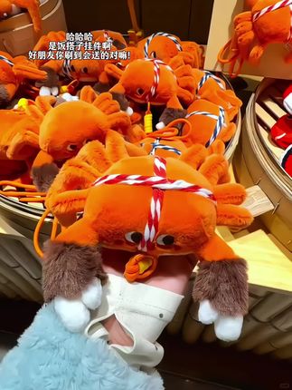 #我要上热门 啊啊啊 是饭搭子挂件呀 艾特你的饭搭子一起戴!#潮玩 #大闸蟹挂件 #挂件 #毛绒玩具
