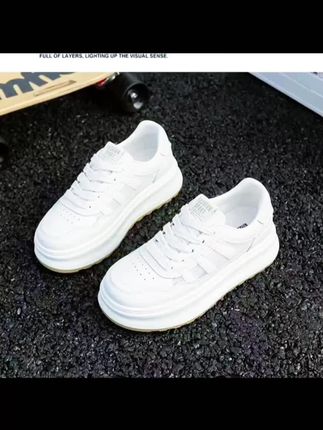 真皮厚底透网小白板鞋女春夏季时尚增高休闲四季款板鞋C312#好鞋推荐 #百搭鞋子 #鞋子推荐 #百搭小白鞋 #女鞋