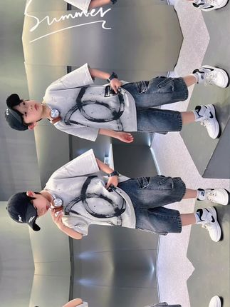 男童夏装套装2025新款夏款中大儿童装夏季男孩短袖痞帅气时髦潮酷