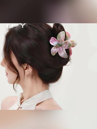 #花朵抓夹 郝邵文推荐 【TFY】炫彩鸡蛋花抓夹#鸡蛋花抓夹#花朵发夹#发抓#发饰