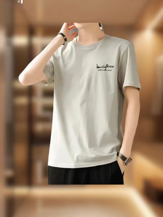 稻草人短袖T恤男士夏季2025新款宽松圆领休闲潮流t恤百搭上衣#男士短袖 #短袖t恤 #品质男装 #夏季短袖 #男装t恤