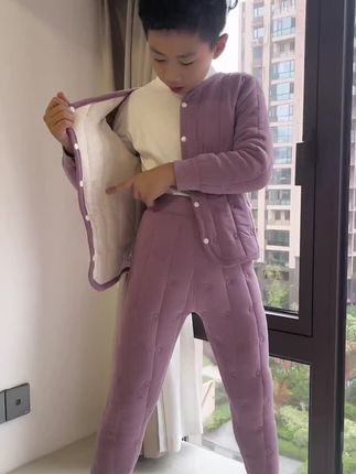 #校服神器 儿童加绒加厚羊毛蚕丝保暖内胆套装 #高品质童装 #儿童内搭神器 #儿童羊毛蚕丝保暖套装