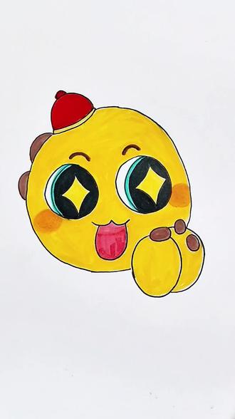 奶龙在鼓掌,是不是发生什么好玩有趣的事了呢?嘿嘿……#脑洞大开 #表情包 #限时表情包 #一起学画画 #儿童创意手工