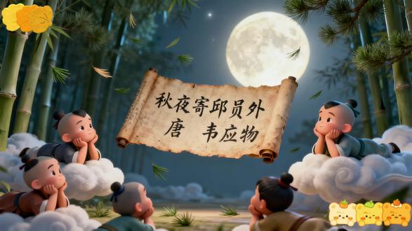 #上热门 秋叶寄邱#文学常识积累 #古诗词朗诵 #儿童朗读每天必读 #古诗词经典诵读 员外