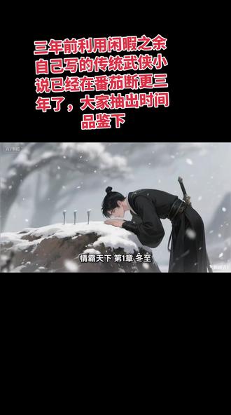 三年前利用闲暇之余自己写的传统武侠小说已经在番茄断更三年了,大家抽出时间品鉴下