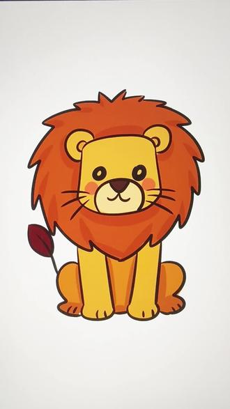 简单画小狮子#简笔画#画画教程#学画画