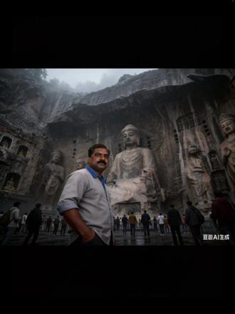龙门石窟打卡拍照ai指令教程来啦!#豆包ai #总要去龙门石窟看看吧 #龙门石窟打卡 #龙门石窟 #豆包出大片有两把刷子 豆包p图指令