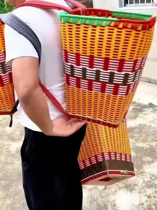 【背篓背篼】贵州民族风背篼背篓,加厚手工编织藤编手编,背篓买菜收纳 #手工编织 #民族风背篓 #藤编 #背篓