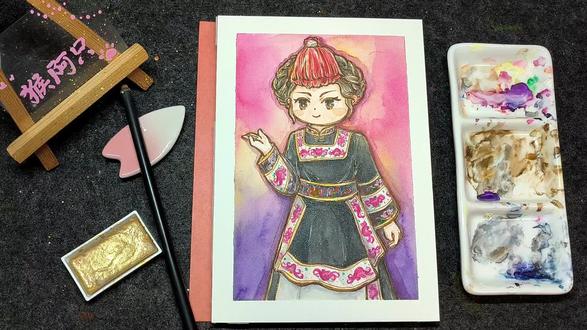 『画!56个民族』——仡佬族✅ #仡佬族 男女皆穿筒裙(男裙短,女裙长)
#绘画开年 #艺术来开年 #绘画过程 #56个民族