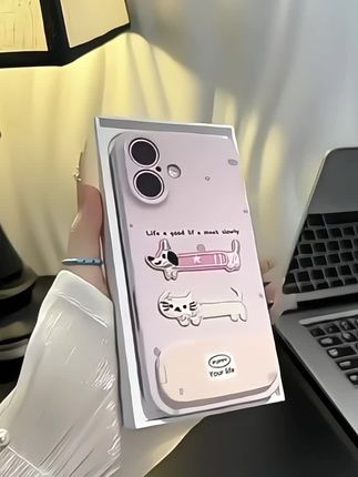 刺绣小猫小狗支架手机壳华#创意手机壳 #个性独特风格#每日分享