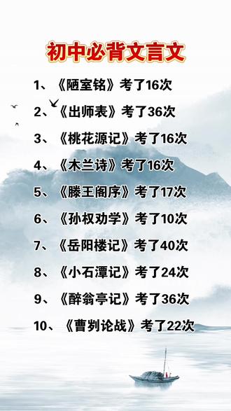 2026年新版,初中必背的古诗文言文都在这里了,利用小学时间充足,提前背一背#小升初#文言文#中考文言文
