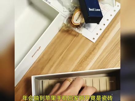 老板年会发真手机,员工抽中苹果17promax回家变砖头#公司 #抽奖 #苹果手机 #狸猫换太子