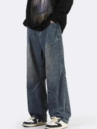 唐狮集团DESSO牛仔裤男秋季宽松直筒百搭美式高街阔腿裤子男款#牛仔裤 #休闲裤 #牛仔裤穿搭 #男装裤子 #潮裤