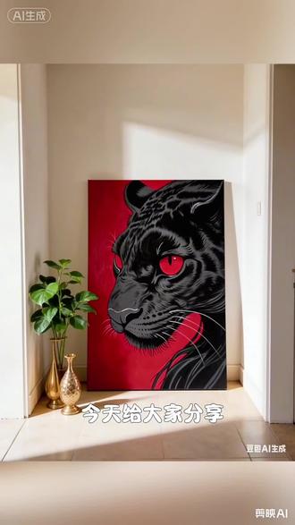 丙烯画~年年豹富#画画 #绘画 #丙烯画