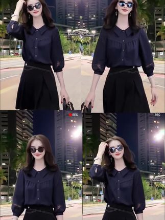 娃娃领亚麻衬衫女士2025夏季高级感洋气减龄宽松亚麻小衫显瘦上衣#谁穿谁好看不分年龄段 #洋气修身显瘦时尚高端大气上档次