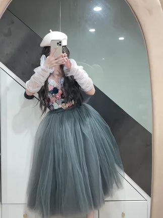 #今日穿搭 #欲望都市同款 #蓬蓬裙半身裙 深灰色加蓬七层高定蓬蓬裙深灰色#今日穿搭