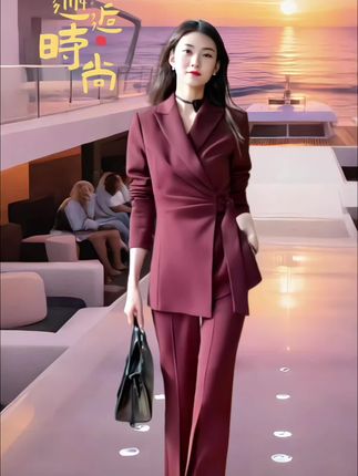 大码安可拉红西装套装女2025秋胖mm休闲流行时尚休闲西服两件套#高级感穿搭 #气质女神穿搭 #春秋穿搭 #职场穿搭 #通勤搭配