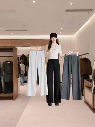 #同城服装热门话题 2025春秋必入正品韩版高腰窄版阔腿拖地裤,垂感十足超时尚 #韩版阔腿裤 #高腰西装裤 #垂感时尚 #拖地裤