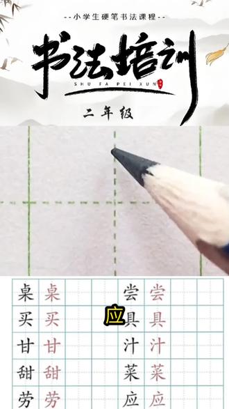 补第六课的:2026新版二年级语文下册生字:《6.千人糕》——“应”字硬笔写法。
#练字 #田字格 #二年级语文