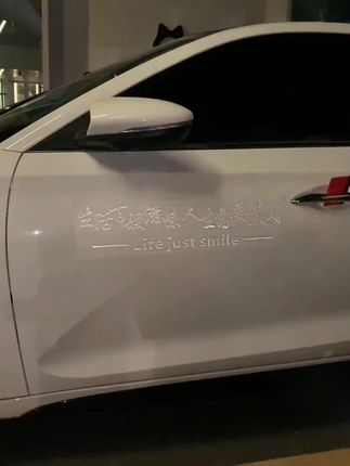 “生活百般滋味,人生需要笑对”#人生感悟 #正能量 #反光车贴