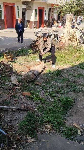 我爸比较厉害,力气还是大#劈柴#这就是农村的生活