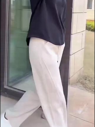 秋季爆款小个子香蕉裤休闲弯刀裤高腰显瘦宽松直筒卫裤阔腿裤9239#香蕉裤#显瘦显高显腿长 #面料舒适透气
