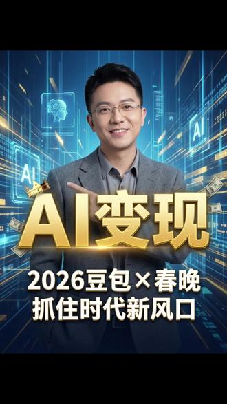 2026年一定要抓住一个新机会,豆包和总台春晚深度合作了。
当年微信上春晚,移动支付火了;抖音上春晚,直播带货火了。
今年豆包和春晚联动,意味着AI时代真的来了。
不用懂技术,普通人用AI就能提升效率、抓住风口。
所有行业,都能用AI再做一遍。
想抓住这波机会的,评论区打:把握AI。
2026年别错过AI这波风口
#2026AI风口 #豆包春晚 #AI赚钱 #普通人创业 #抓住机会