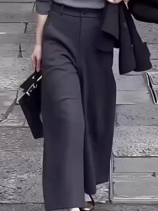 免烫高级感西装阔腿裤女2025春秋通勤直筒高腰显瘦垂感妈妈休闲裤#爆款热卖中 #谁穿谁好看不分年龄段 #显瘦穿搭时尚女装 #每日分享