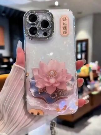 珍珠莲花适用苹果15华为vivo/oppo小米iPhone16精孔贝壳纹手机壳#手机壳 #仙女必备 #创意手机壳 #这也太好看了 #珍珠莲花