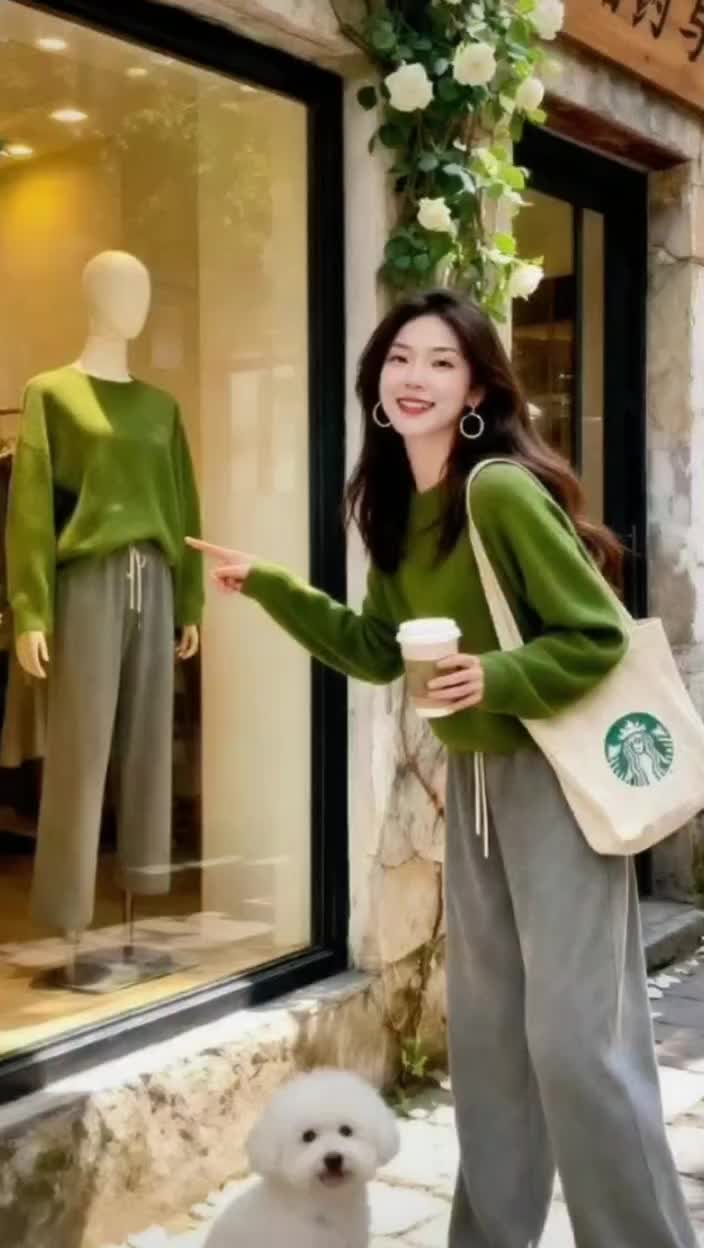 早秋2025新款日系复古绿色软糯毛衣女松弛感针织衫上衣百搭休闲裤#早秋黑白灰穿搭测评 #早秋穿搭显贵法则 #解锁秋季一周色彩灵感穿搭 #谁穿谁好看 #穿出自己的风格