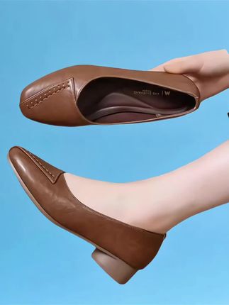 2025新款春秋真皮浅口单鞋女软底软面舒适低跟鞋子气质百搭皮鞋女#时尚百搭女鞋 #优雅气质 #穿出高级感 #美出新高度