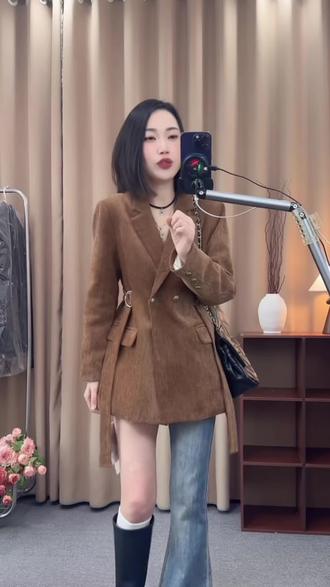 秋冬新款欧棉绒加厚白鸭绒西服外套时尚显瘦气质女装#随性穿搭 #装酷系列