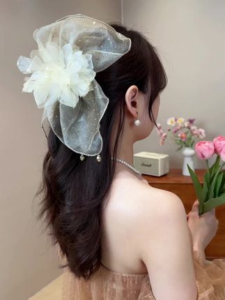 大号蝴蝶结抓夹,超美 #头饰 #发饰推荐 #抓夹 #小众别致的发饰