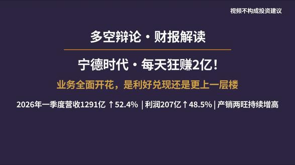 每天狂赚2忆,宁德时代一季报产销两旺,持续高增。#宁德时代#储能电池 #新能源汽车 #钠离子电池 #锂电池