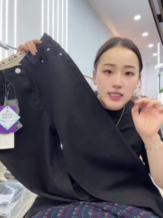小个子复古高腰显瘦弹力棉阔腿直筒显瘦牛仔裤 #强烈推荐 #只做高品质 #美出新高度 #百搭神器