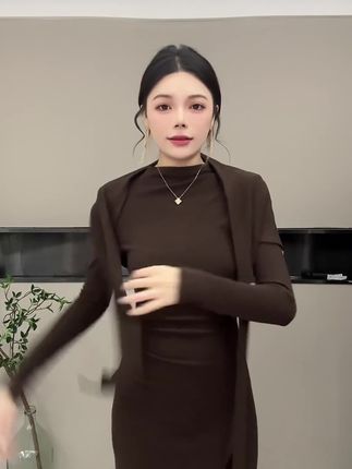 #法式连衣裙 #立领连衣裙 #披肩连衣裙 #长袖连衣裙 #秋冬新款