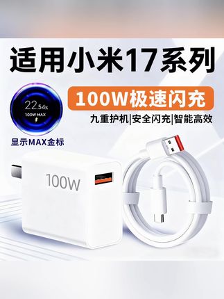 适用小米17充电器原装100W极速秒充头小米17ProMax闪充数据线加长#充电器 #数据线 #好物推荐🔥