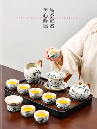 #汝窑西施壶茶具套装#汝窑茶具#釉质肥厚开片可养#家用全套中式茶壶茶具泡茶碗茶盘茶杯茶具好物推荐