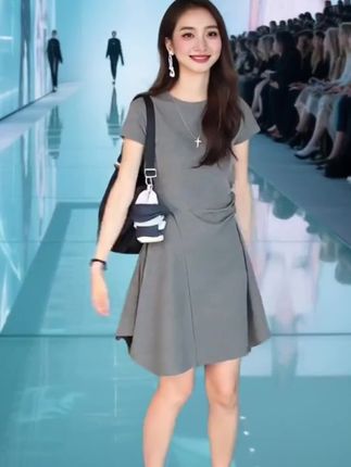 #韩系穿搭 #时尚穿搭 #小个子穿搭 #收腰显瘦 #不规则连衣裙