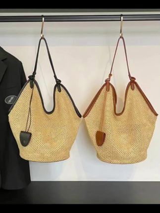 托特包大容量纯色编织磁扣单肩包草编包单肩小包包编织包腋下#美包分享 #时尚美包 #高级感包包 #包包种草 #包包推荐