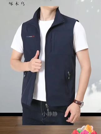 啄木鸟秋冬双面穿马甲男户外运动抓绒背心摇粒绒坎肩加绒马夹外套#男士马甲冬季 #男士防寒保暖马甲 #马夹男装 #双面穿马甲 #保暖潮流马甲