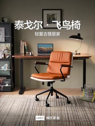 林氏家居复古电脑椅,颜值与舒适并存,工作也成了一种享受。 #创作灵感#电脑椅 #办公椅 #双十一抢先购 #好物购