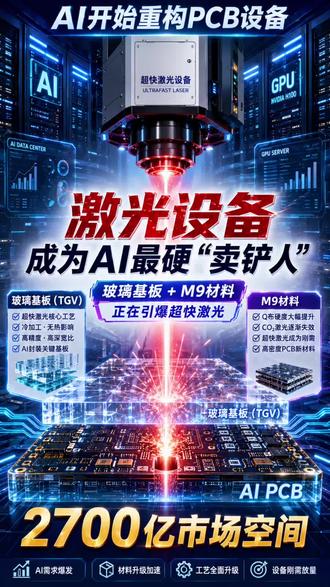 #PCB产业链 #玻璃基板#大族激光 #帝尔激光 #英诺激光
