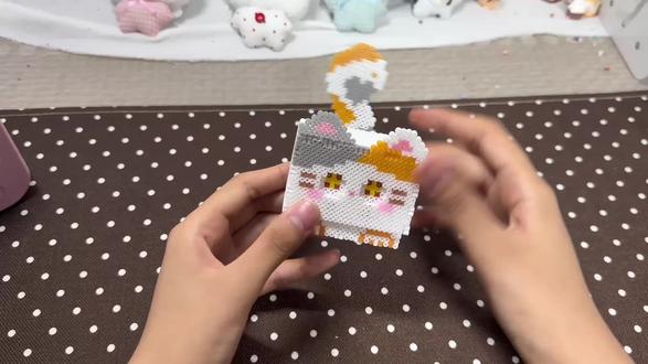 快来跟我一起做 可爱的猫咪压压乐#立体拼豆 #日常分享