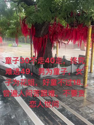 童子30不走40走,终究难逃49,男为童子,女子为花姐,好童不过18.尝遍人间苦跟难,不要贪恋人世间#心诚则灵