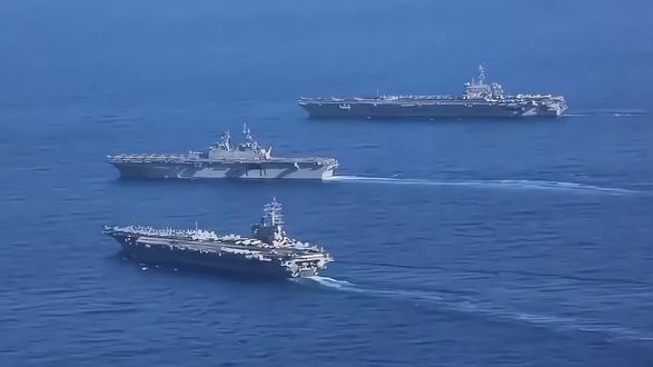 双航母压境中东!美国摊牌,战争一触即发!#航母 #航母战斗群 #美国